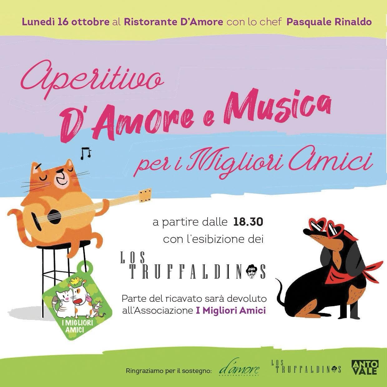Aperitivo di beneficenza d’amore e musica a favore dell’associazione I Migliori Amici