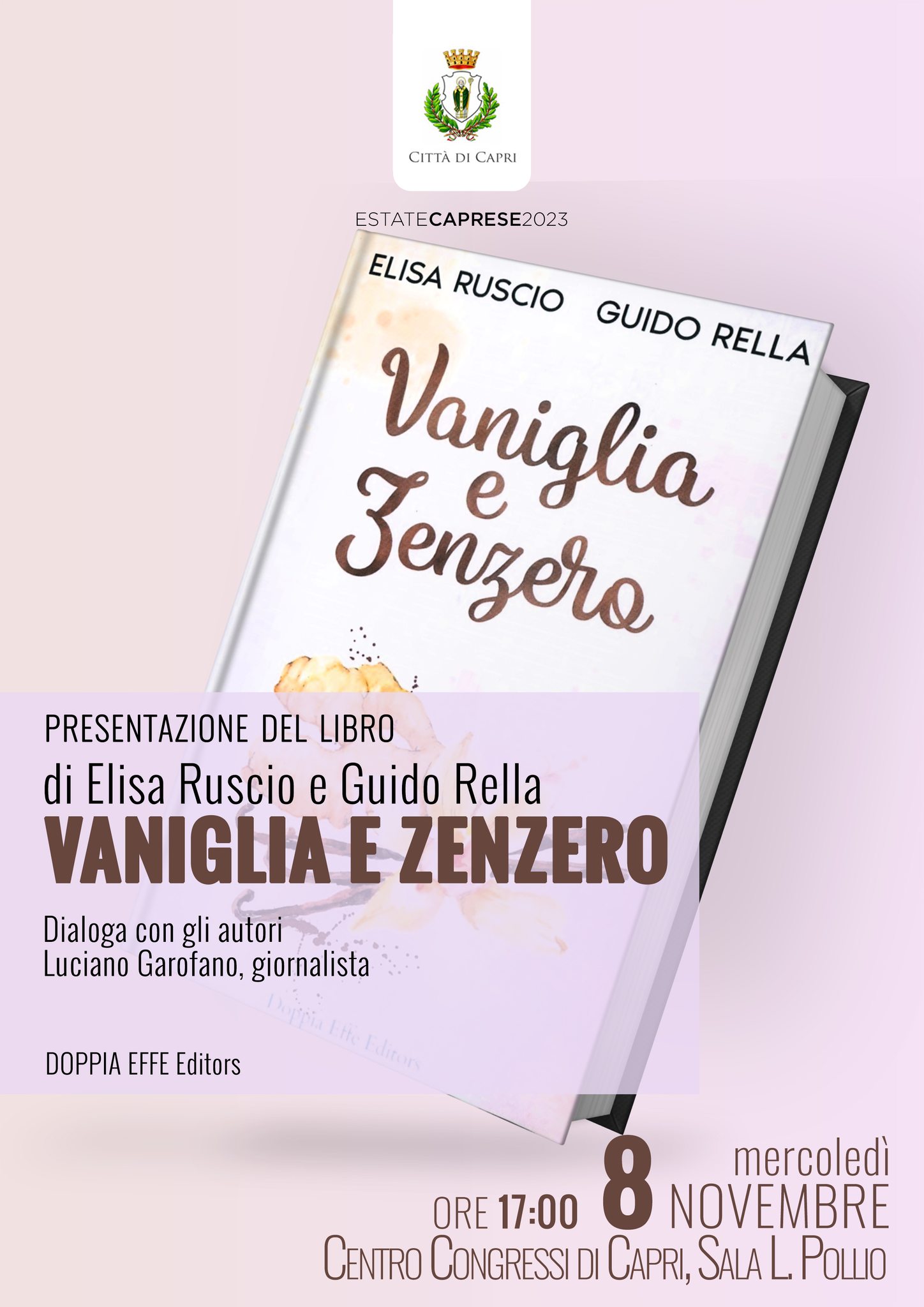 Libri: “Vaniglia e zenzero” di Elisa Ruscio e Guido Rella si presenta a Capri