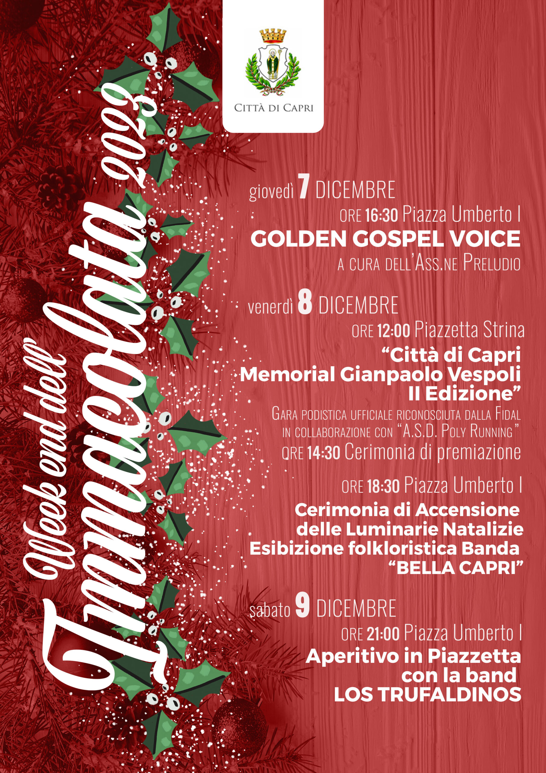 Weekend dell’Immacolata a Capri: il programma degli eventi in Piazzetta