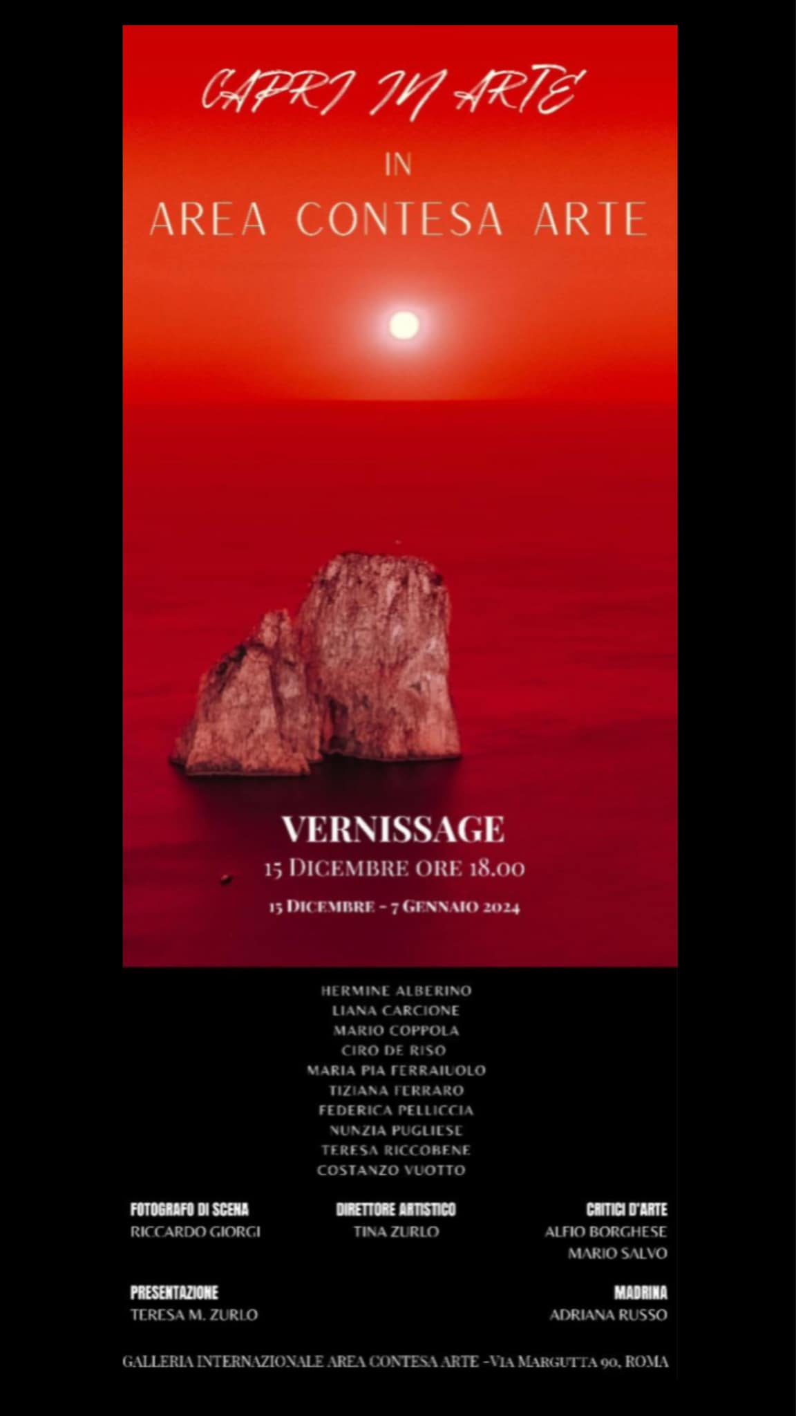 Le opere di “Capri in arte” in mostra alla galleria Area Contesa in via Margutta a Roma