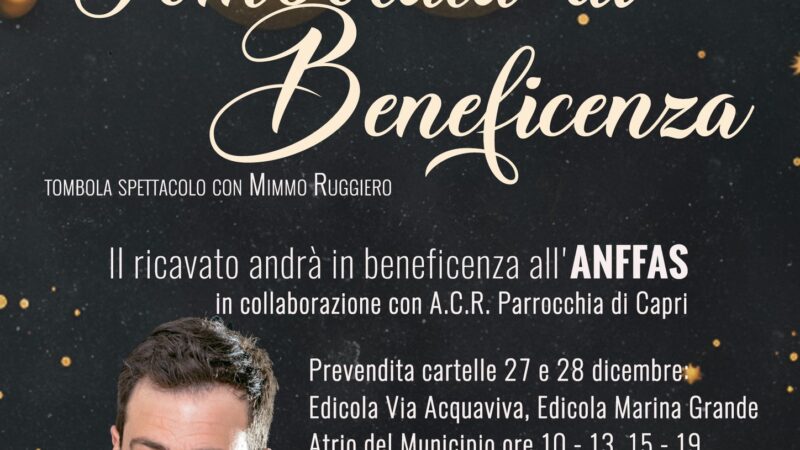 Tombolata spettacolo di beneficenza a Capri: doppio appuntamento per bambini e per adulti