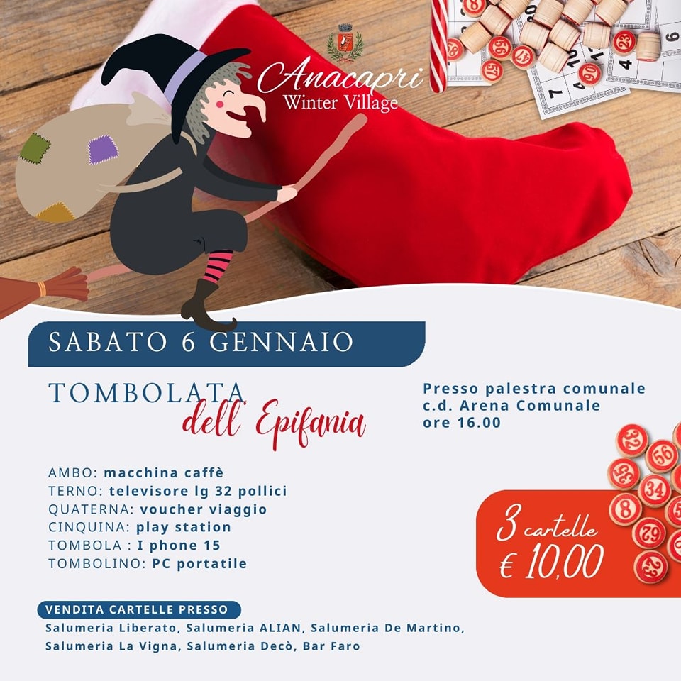 Alla palestra comunale di Anacapri la tombolata dell’Epifania