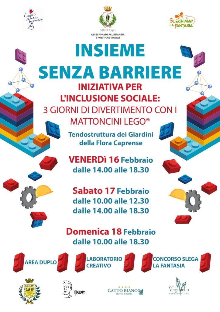 Inclusione sociale, tra divertimento e creatività, con i mattoncini Lego: a Capri la terza edizione di “Insieme senza barriere”
