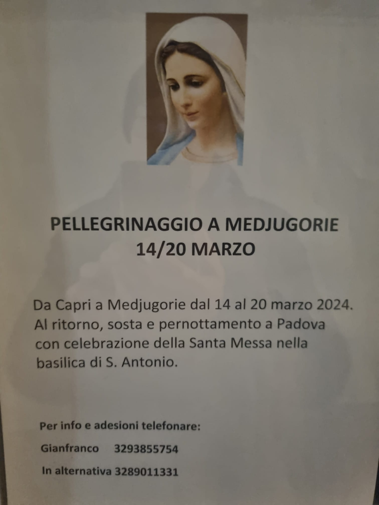 Pellegrinaggio da Capri a Medjugorje: tutte le informazioni
