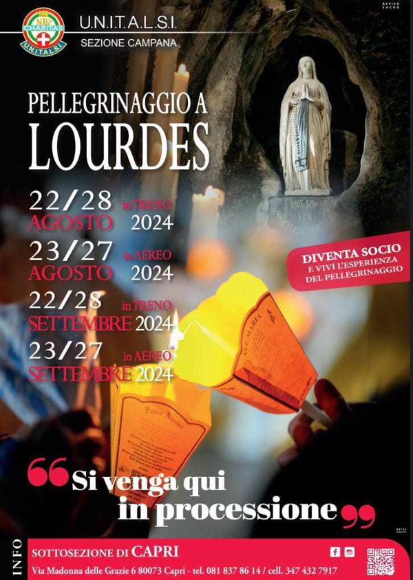 Pellegrinaggio a Lourdes ad agosto e a settembre con l’Unitalsi