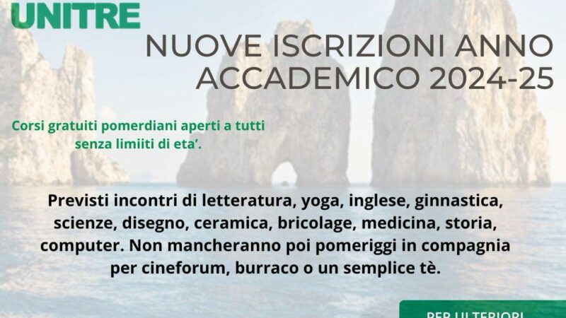 Partito il nuovo anno accademico dell’Università della terza età a Capri, il calendario delle attività