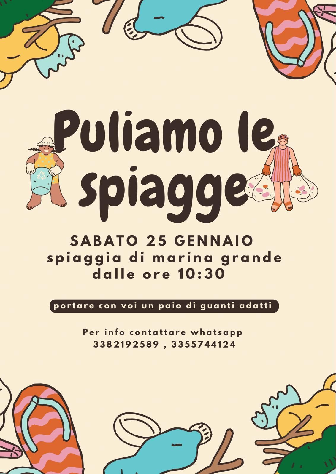 Pulizia della spiagge: sabato mattina intervento a Marina Grande