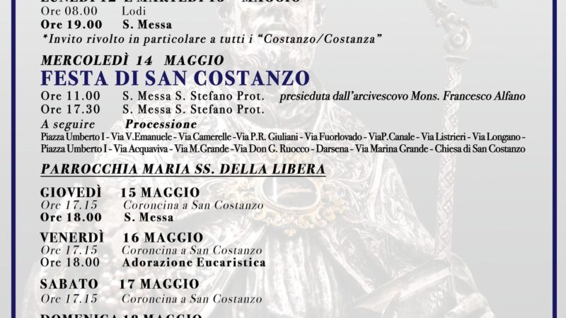 Si avvicina la festività di San Costanzo patrono di Capri: il programma delle celebrazioni