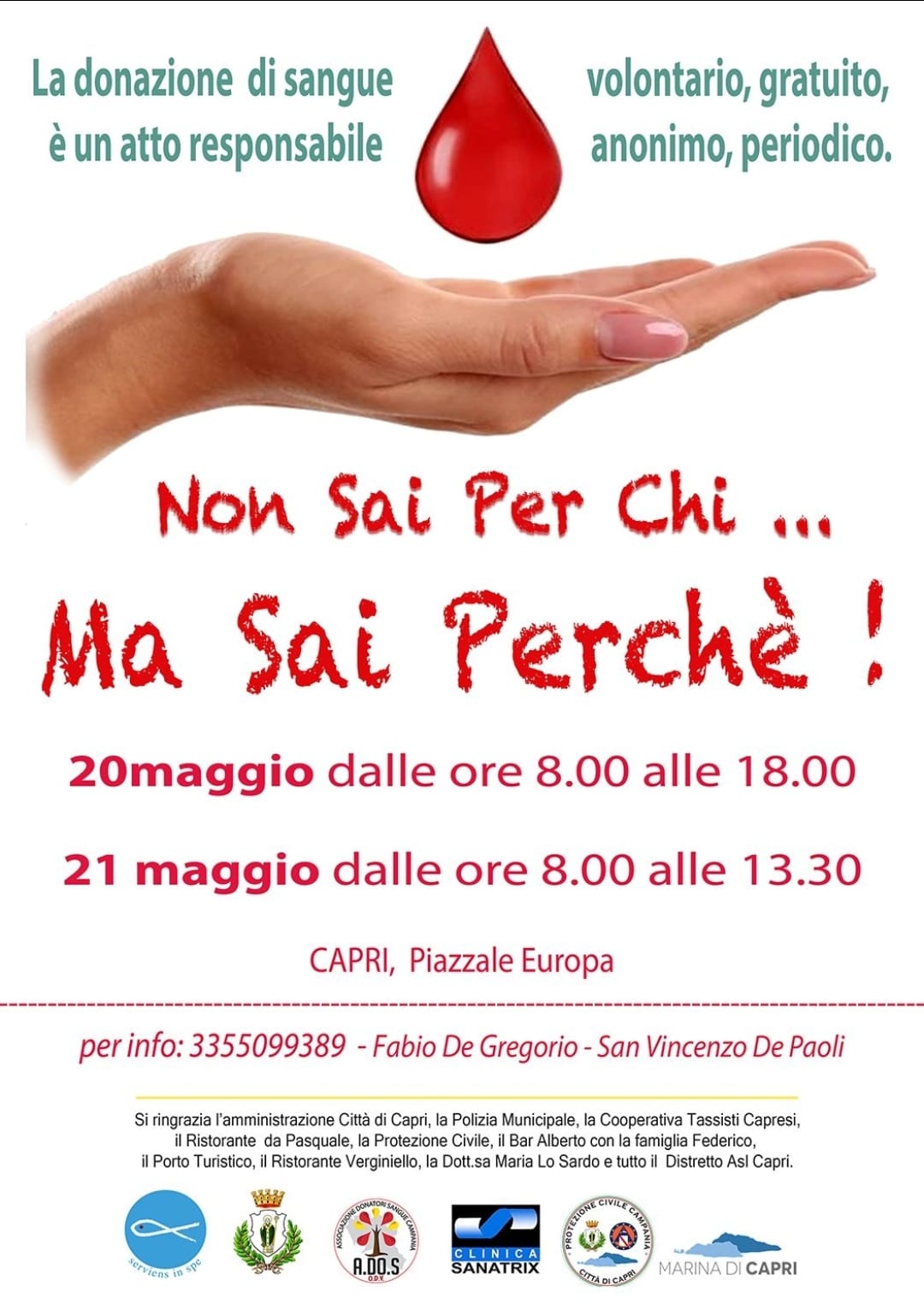 Non sai per chi.. ma sai perchè: due giornate a Capri dedicate alla donazione del sangue