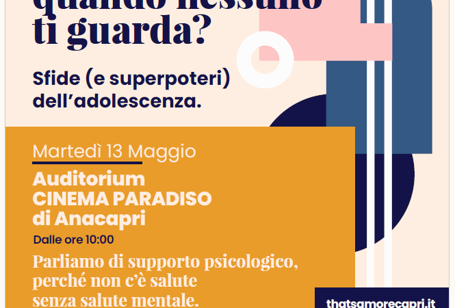 Ascolto e sostegno per i giovani dell’isola di Capri: incontro promosso da That’s Amore e Fondazione Soleterre