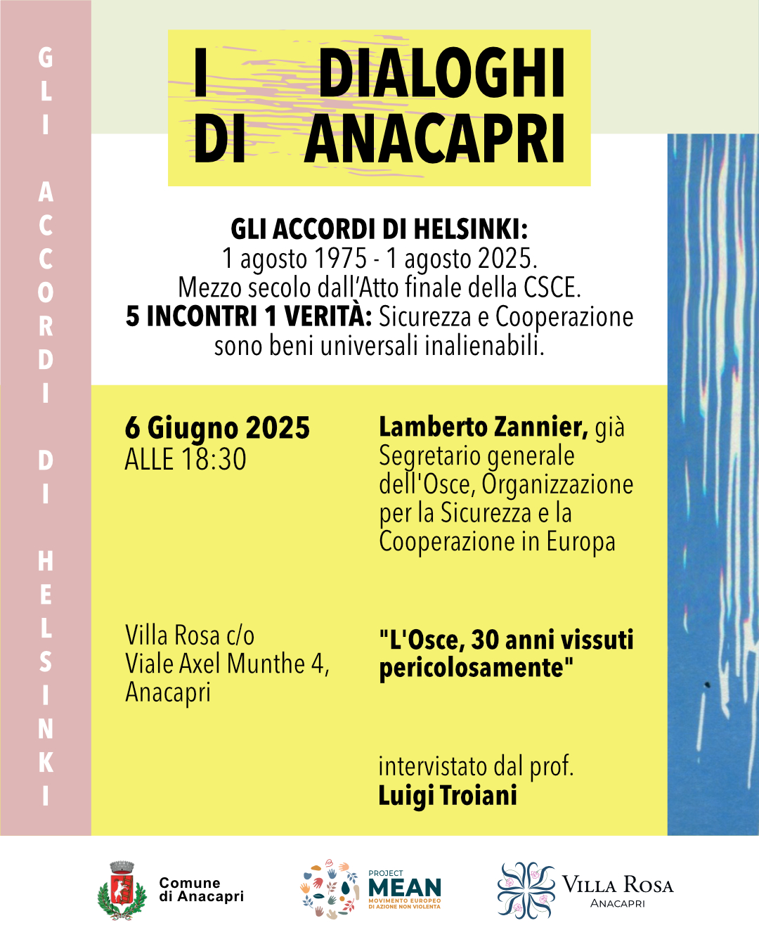 I Dialoghi di Anacapri: terzo incontro con Lamberto Zannier per riflettere su sicurezza e cooperazione internazionale