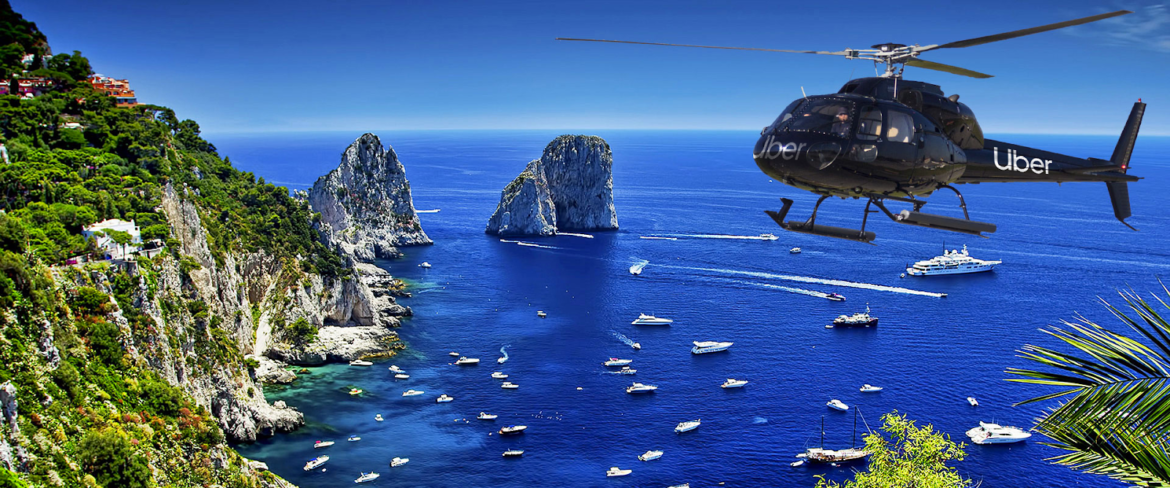 In volo con Uber tra la penisola sorrentina e Capri: al via nuovo servizio in elicottero