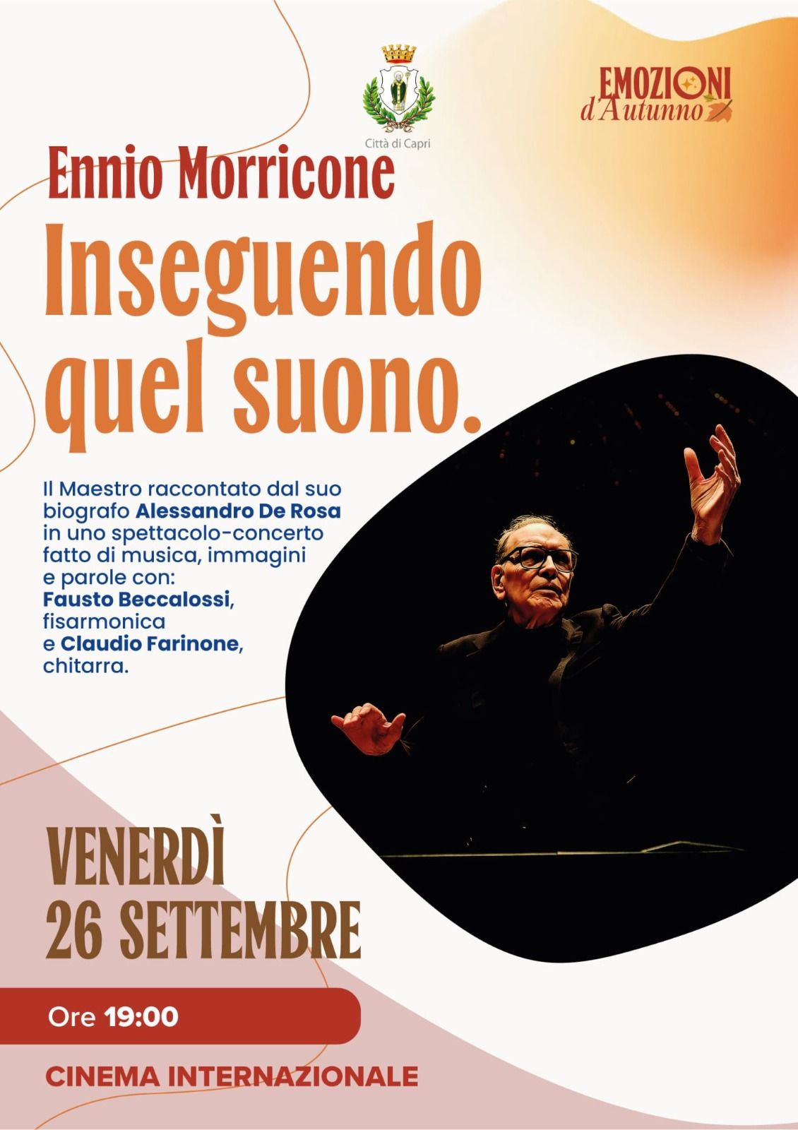 Inseguendo quel suono, spettacolo-concerto in omaggio a Morricone a Capri al Cinema Internazionale