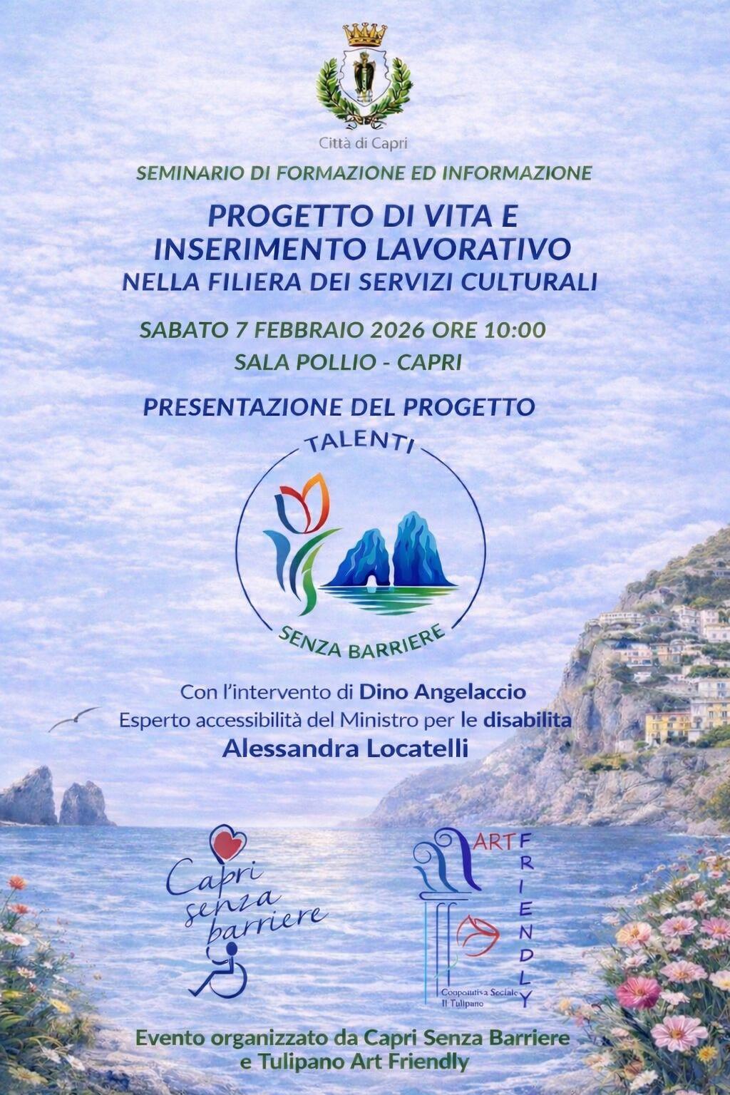 Talenti Senza Barriere, a Capri la presentazione del progetto di inclusione lavorativa nella filiera dei servizi culturali e turistici