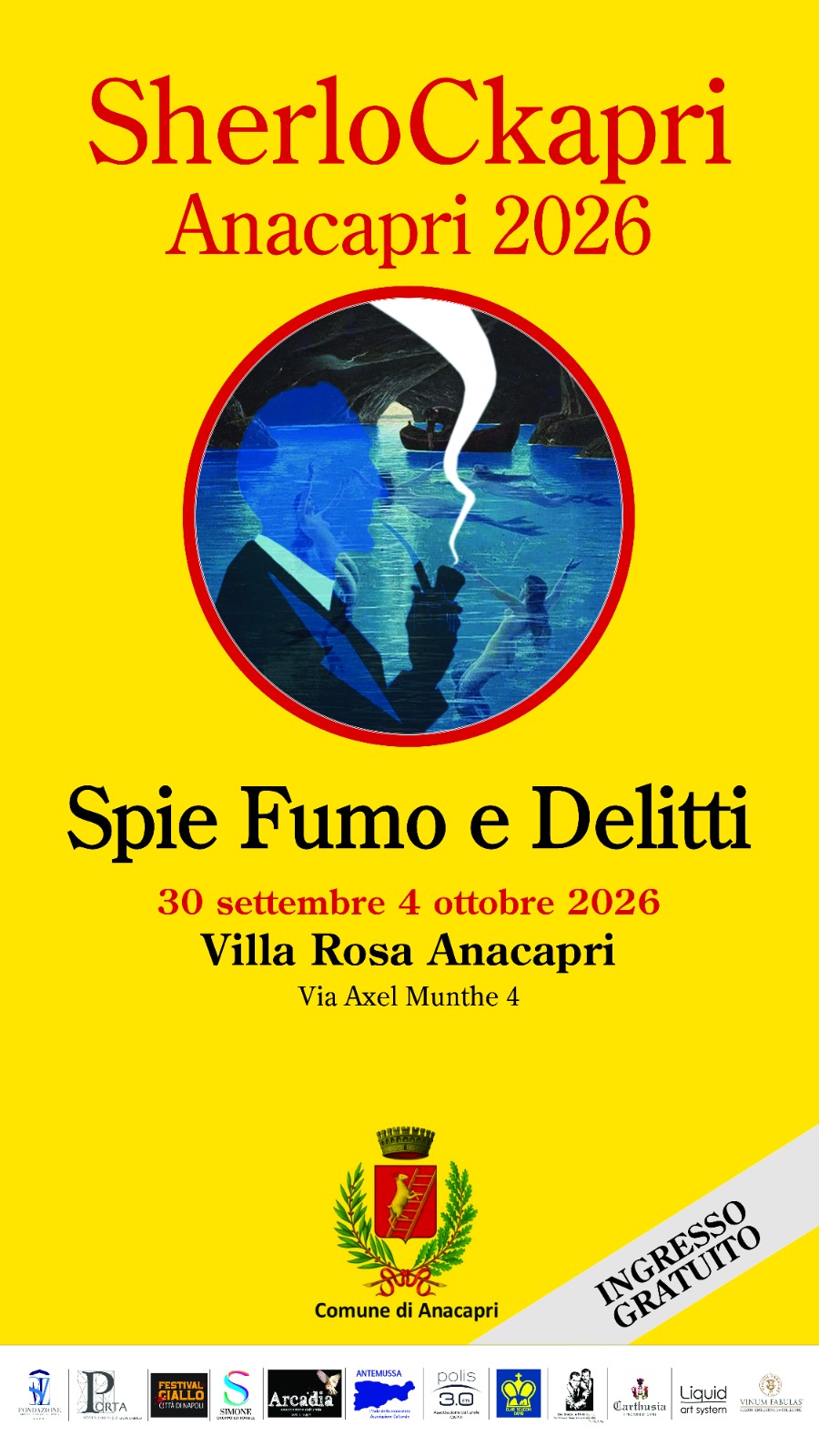 Sherlock Holmes sale ad Anacapri dal 30 settembre al 4 ottobre tra spie, fumo e delitti