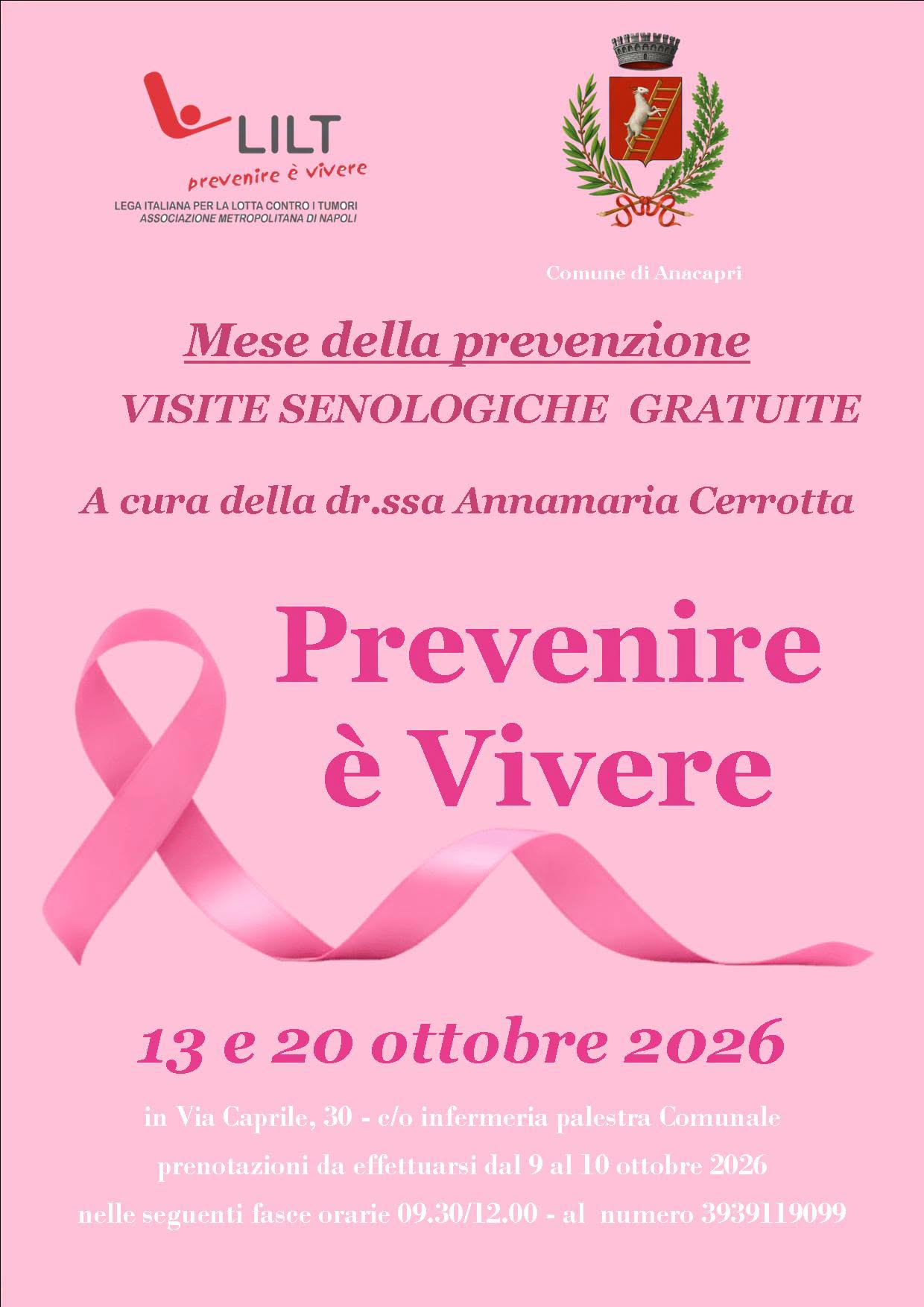 Prevenire è vivere: visite senologiche gratuite ad Anacapri