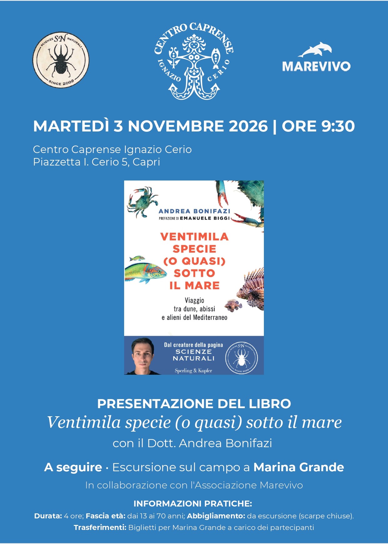 Mattinata all’insegna della biologia marina al Centro Caprense Ignazio Cerio