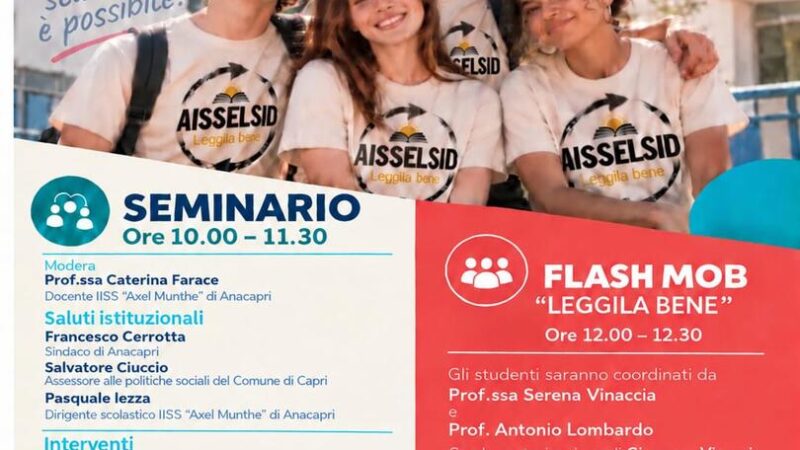 Giornata internazionale della dislessia, seminario e flash mob ad Anacapri